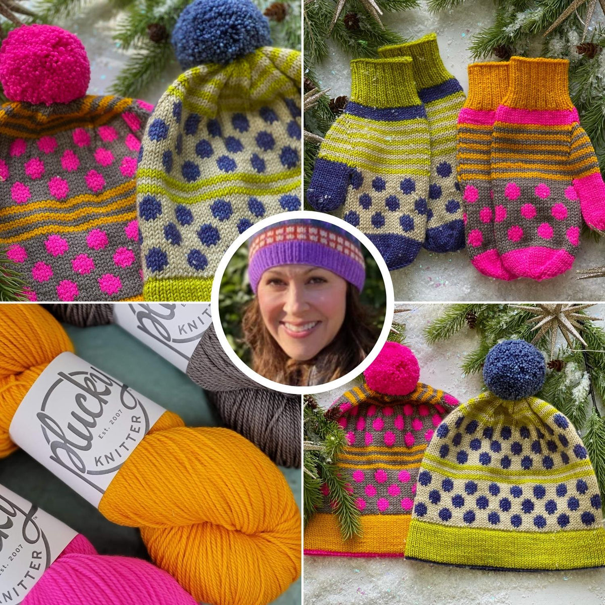 Hats Off to Holiday Knits! Muscadine Hat and Mittens by A. Opie Designs